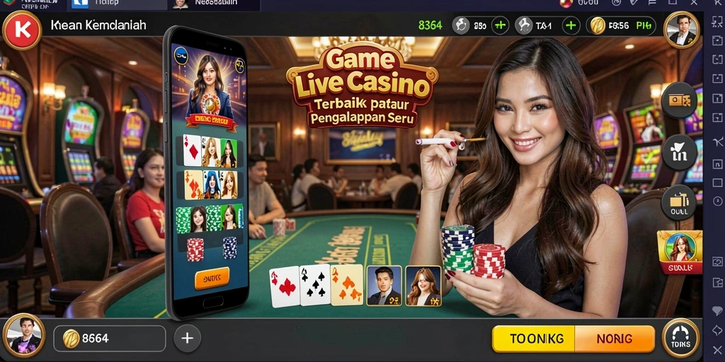 Tampilan menakjubkan dari permainan Live Casino dengan dealer langsung.