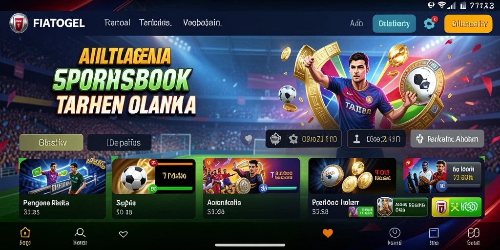 Screenshot utama FIATOGEL menampilkan tampilan menarik dari taruhan olahraga