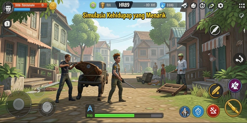 Tangkapan layar menunjukkan momen seru dalam gameplay simulasi.