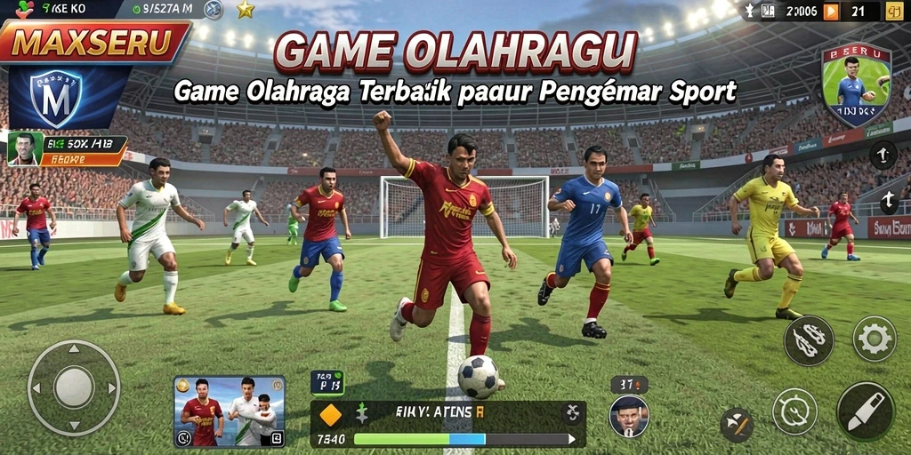 Tangkapan layar gameplay MAXSERU menunjukkan aksi seru dalam olahraga.