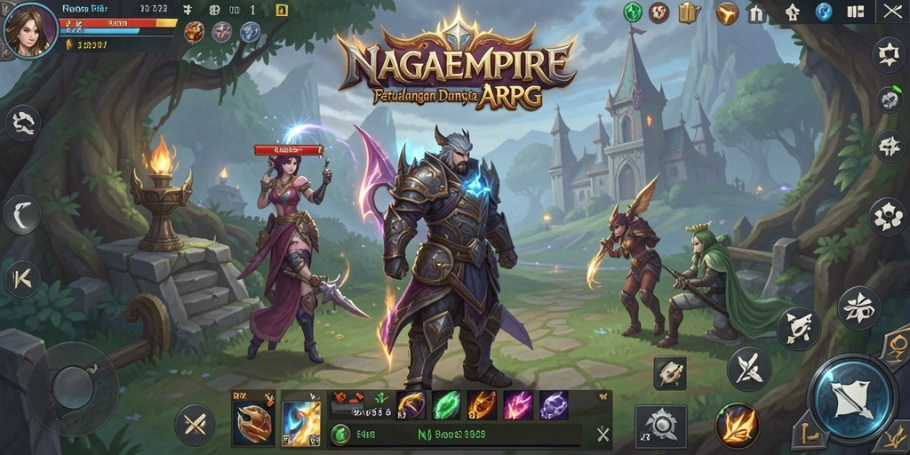 Tampilan aksi seru dalam permainan NAGAEMPIRE ARPG.