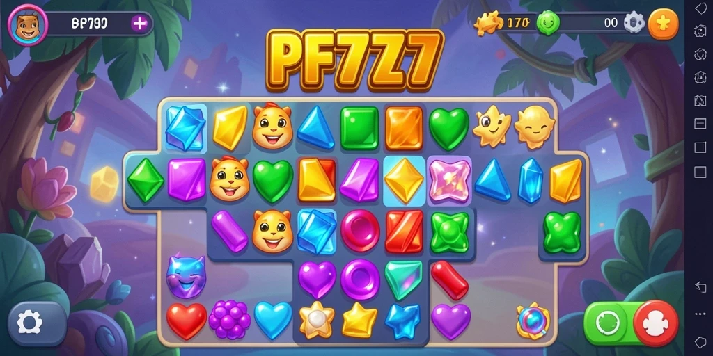 Tampilan gameplay seru dari PF777 dengan efek colorful.