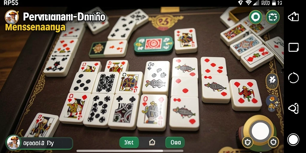 Screenshot utama RP55 menampilkan momen seru permainan Domino.