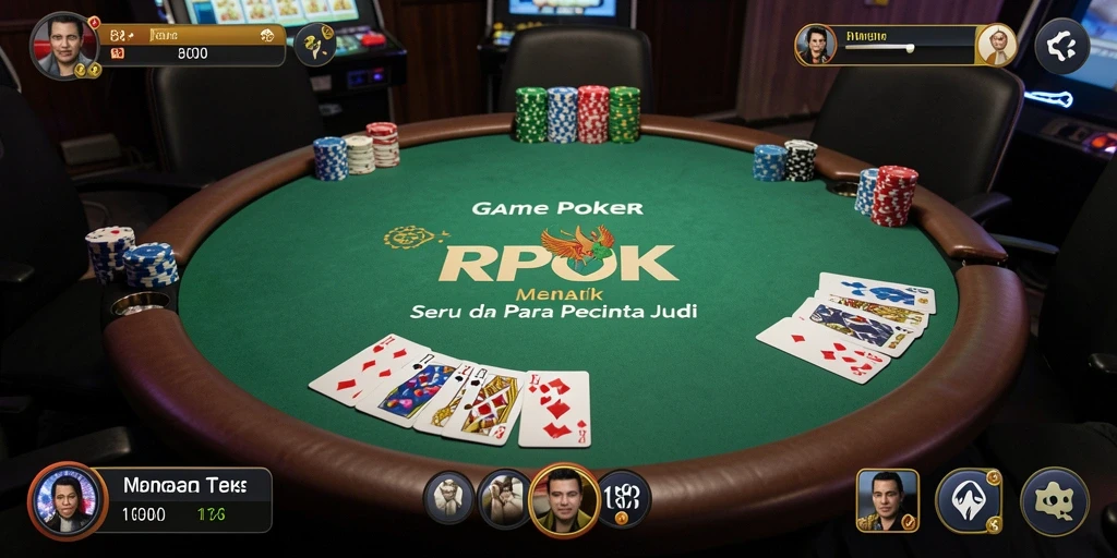 Tampilan gameplay RPOK yang seru dan mendebarkan dalam permainan Poker.