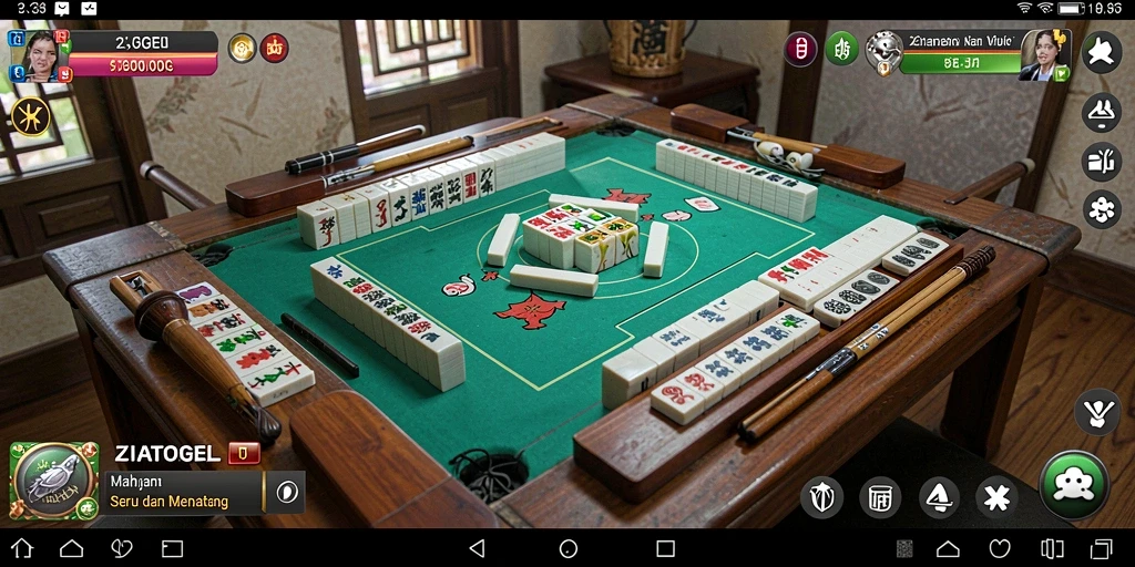Tampilan gameplay Mahjong yang menarik di ZIATOGEL.