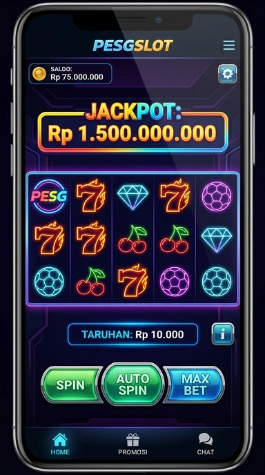Tampilan antarmuka pengguna aplikasi pesgslot yang menarik.